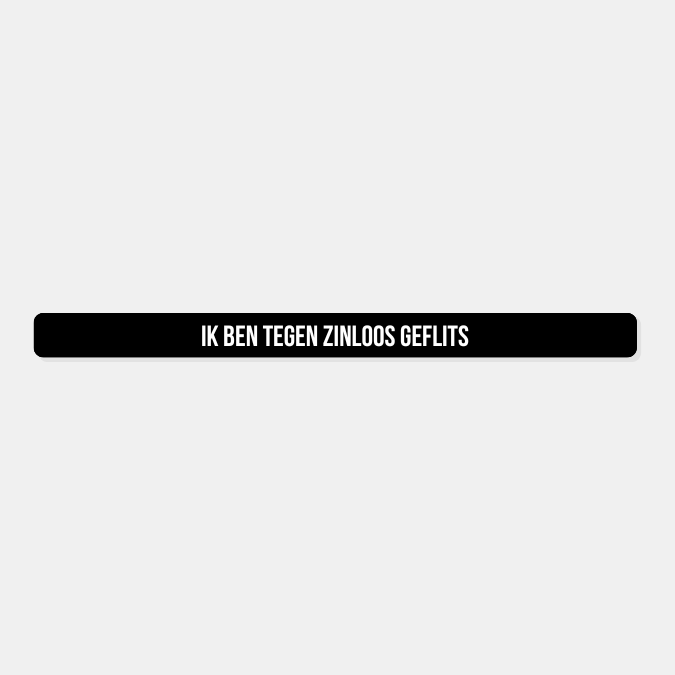 Kentekensticker ik ben tegen zinloos geflitst