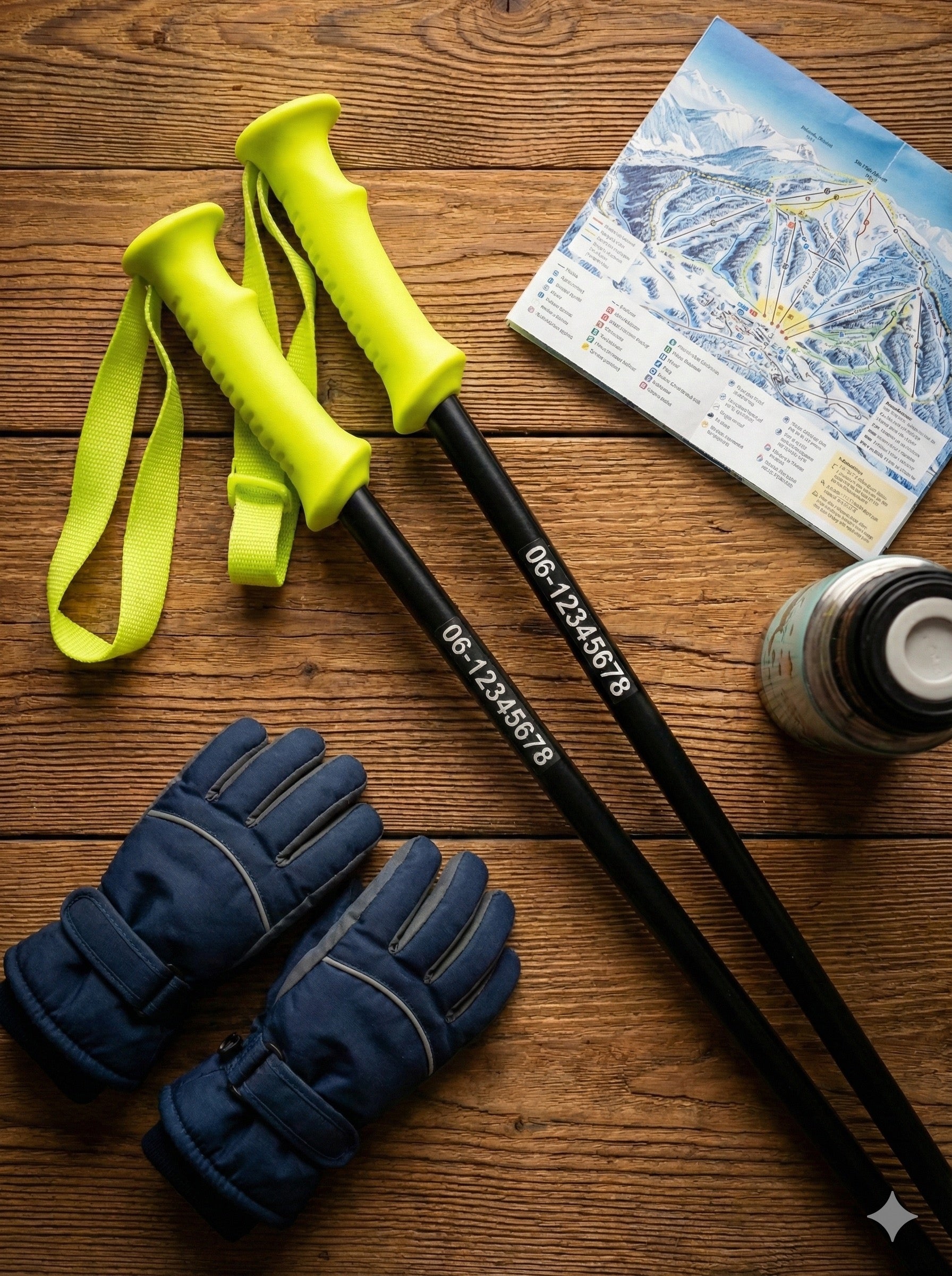 Skistockaufkleber mit Namen (2er-Set)