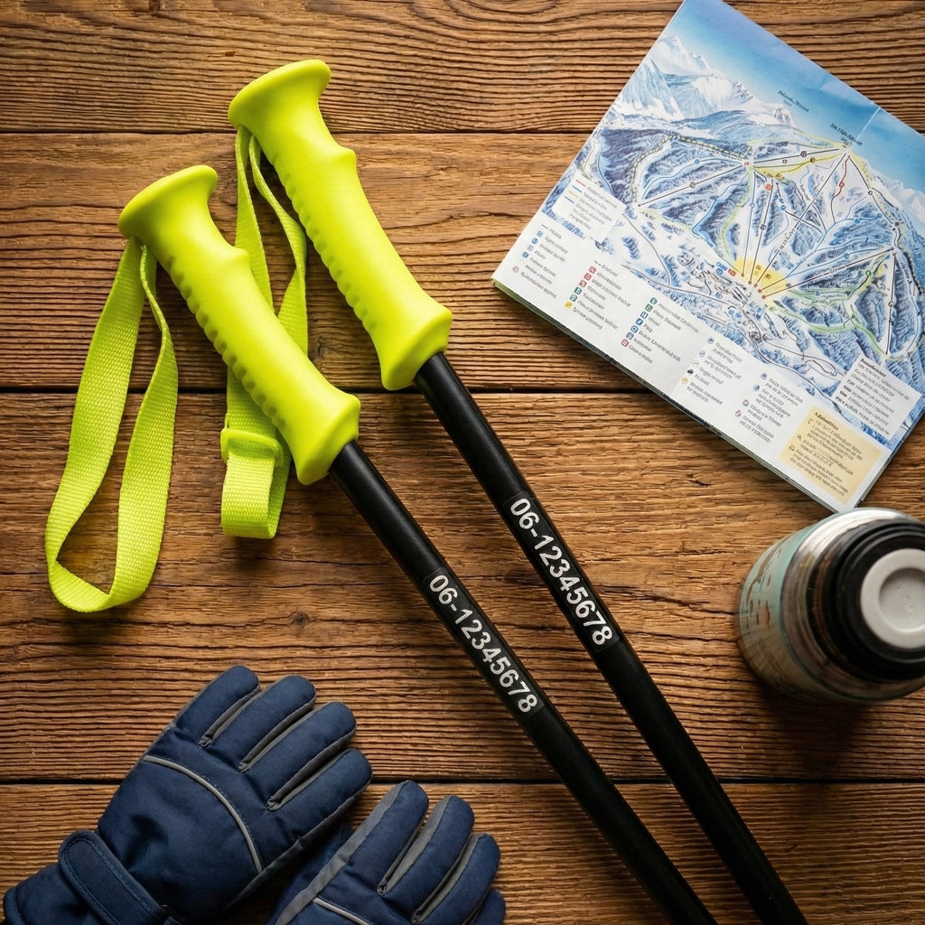 Skistockaufkleber mit Namen (2er-Set)