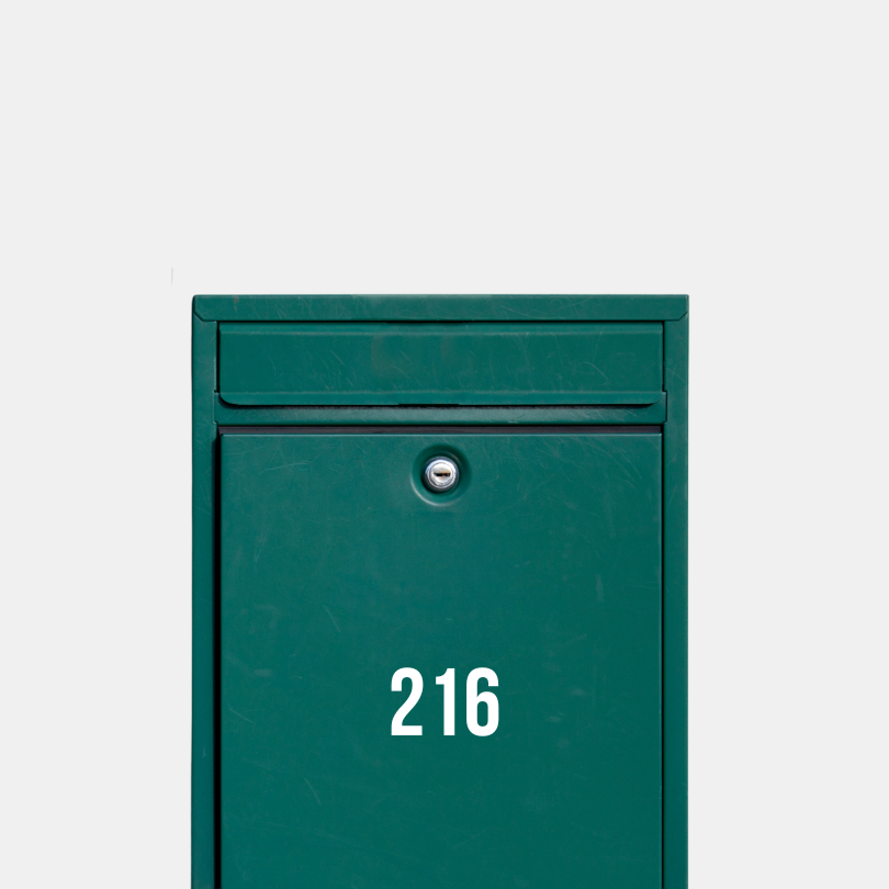 Briefkastenschild Zahlen (horizontal)
