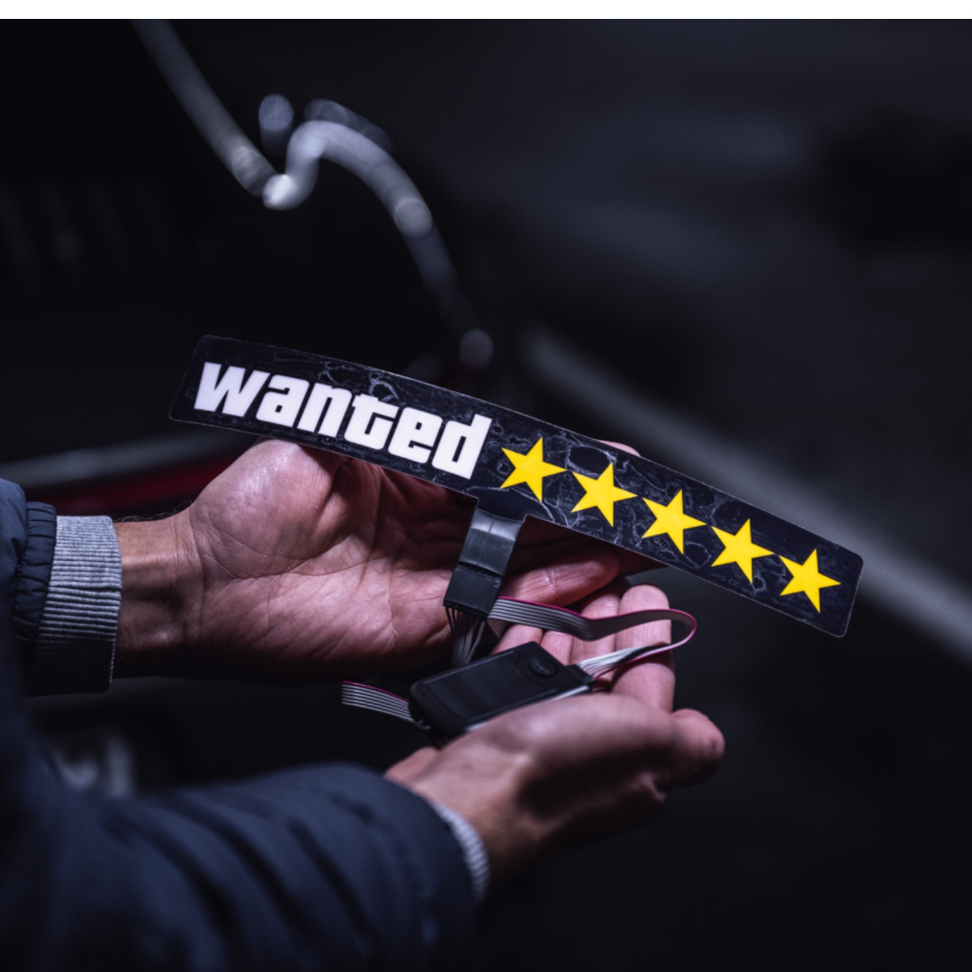 LED-Aufkleber wanted