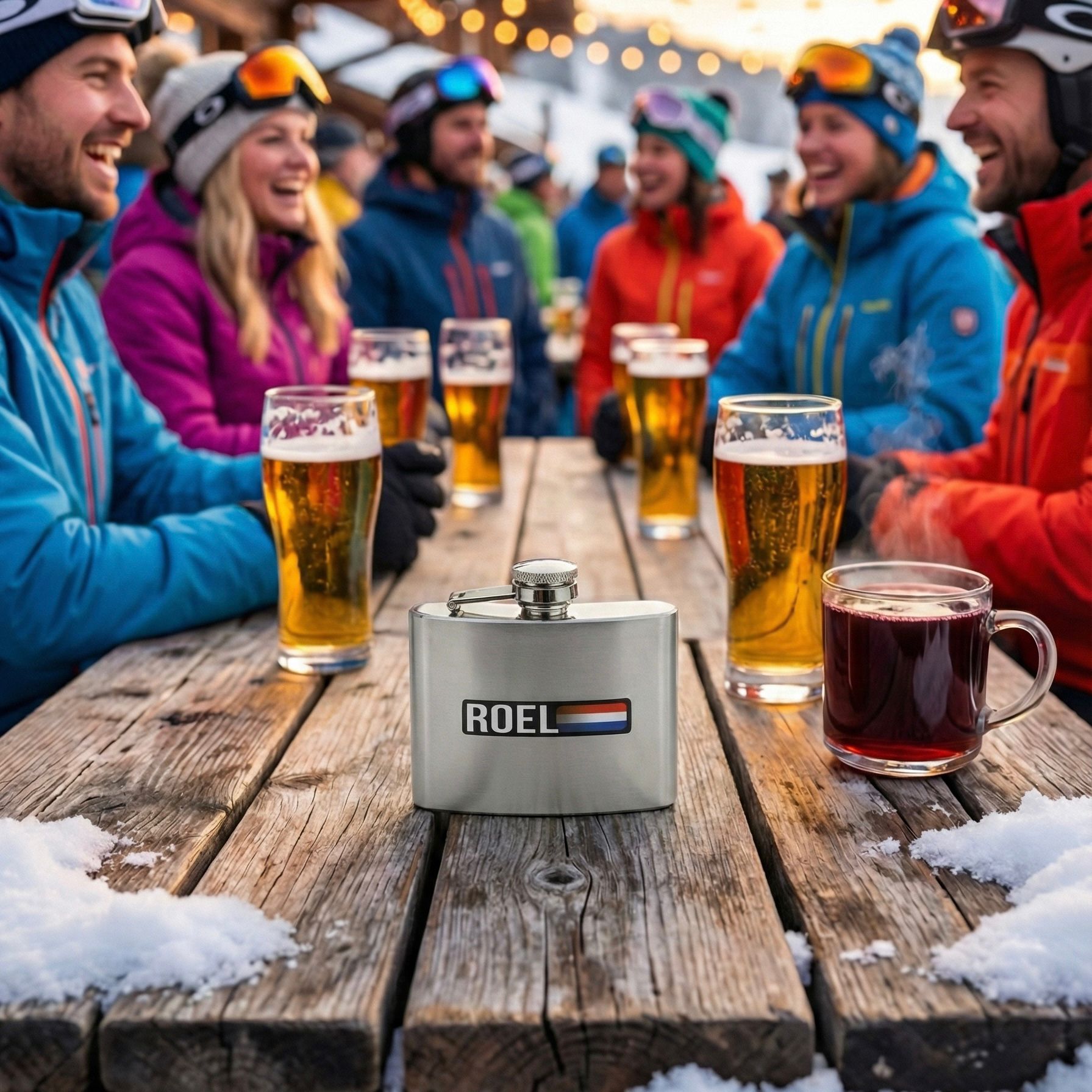 Name & Flaggenaufkleber 'Ischgl' Ski