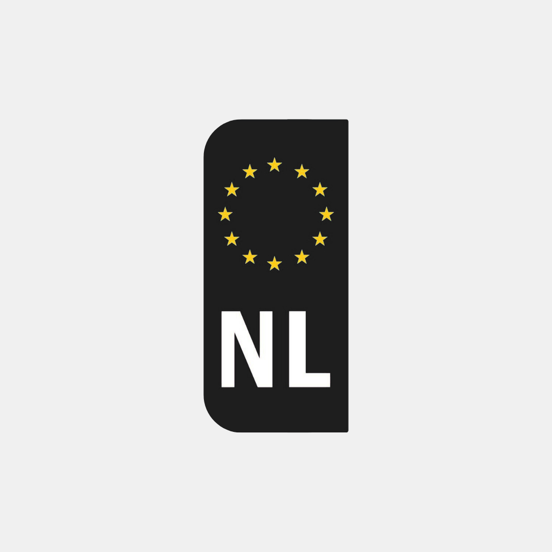 Zwarte NL sticker kentekenplaat