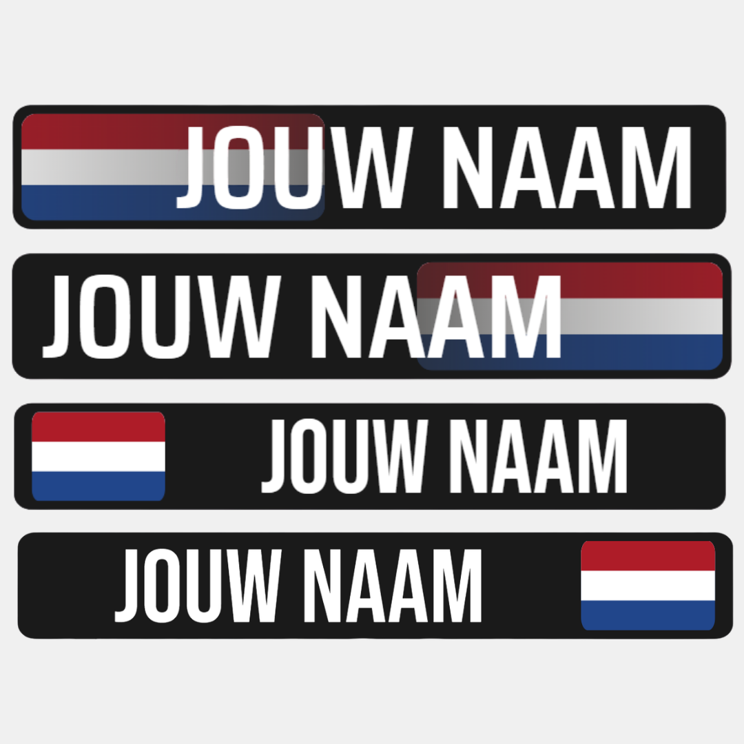 Naamstickers vaatwasbestendig: personaliseer met naam of vlag – zelf te personaliseren met eigen naam, tekst en kleuren.