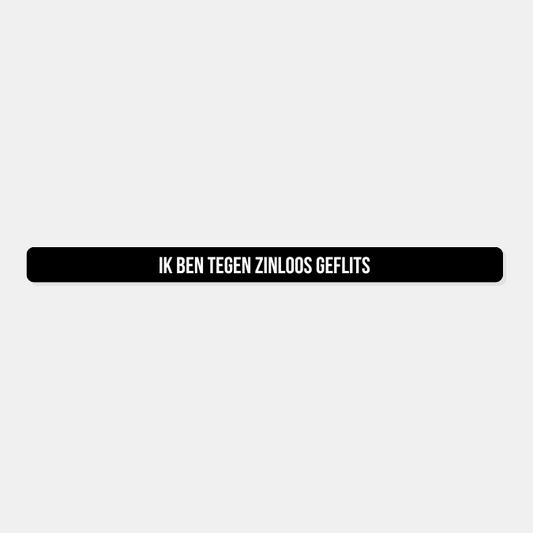 Kentekensticker ik ben tegen zinloos geflitst