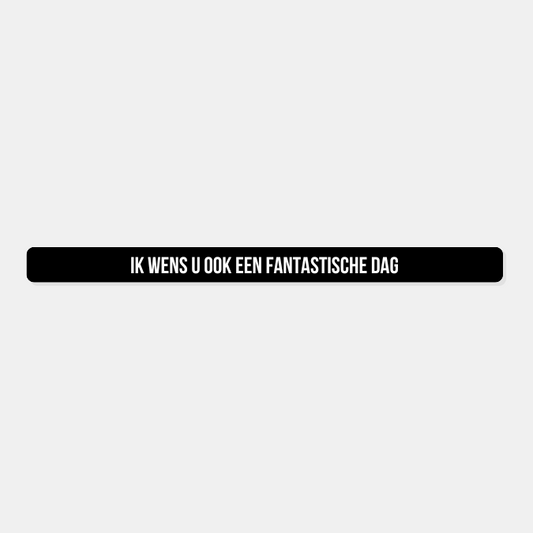 Kentekensticker ik wens u ook een fantastische dag