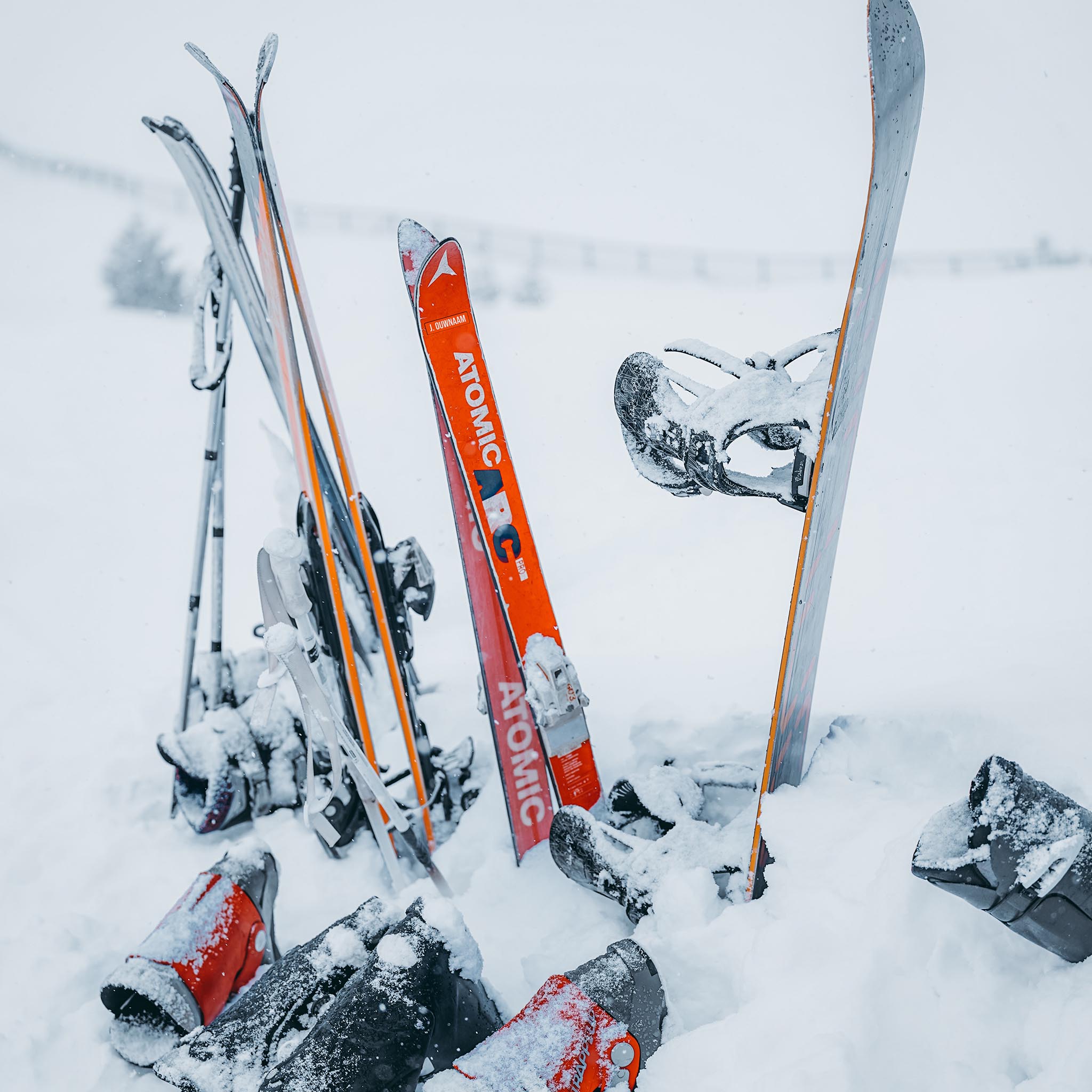 Skiaufkleber mit Namen (2er-Set)