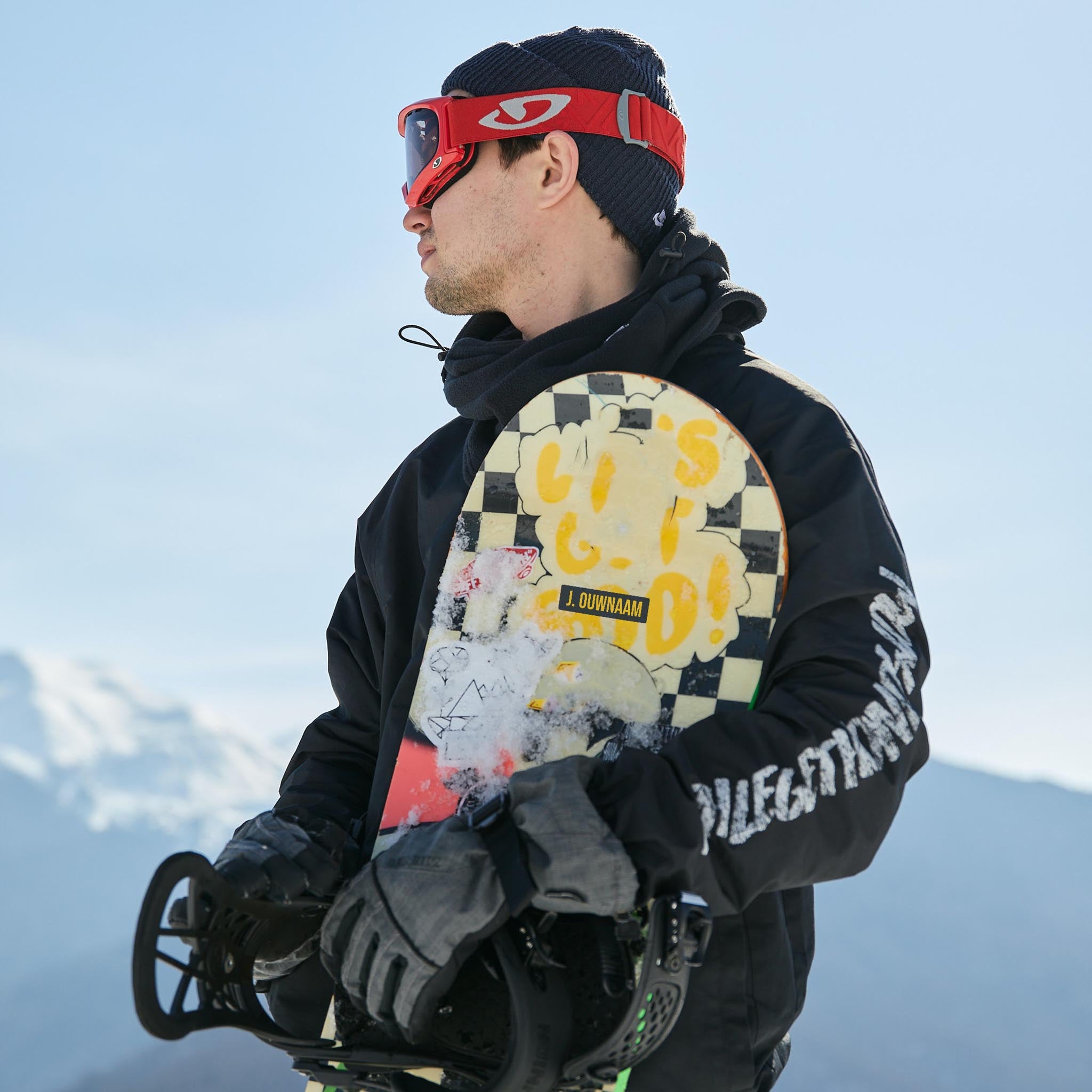 Textaufkleber Snowboard